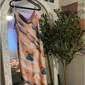 Here comes the sun sunset tie dye midi slip